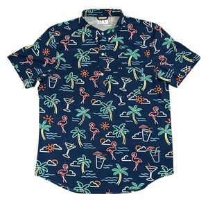 Chubbies The Neon Light Performance Polo Shirt Mens Large Short Sleeve Golf